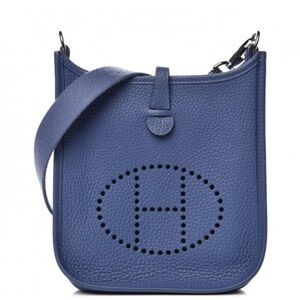 Hermes Taurillon Clemence Evelyne TPM Bleu Brighton